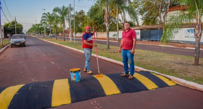 Prefeitura constrói mais de vinte lombadas e lombo-faixas em várias regiões de Selvíria