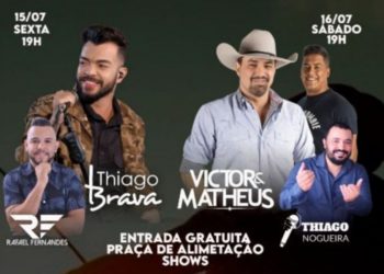 Selvíria: “Tucuna Free” terá shows gratuitos de Thiago Brava, Victor e Matheus, Rafael Fernandes e Thiago Nogueira