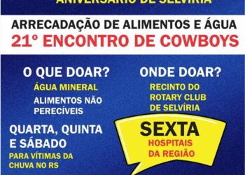 Solidariedade no aniversário de Selvíria: População poderá doar água e alimentos no Encontro de Cowboys